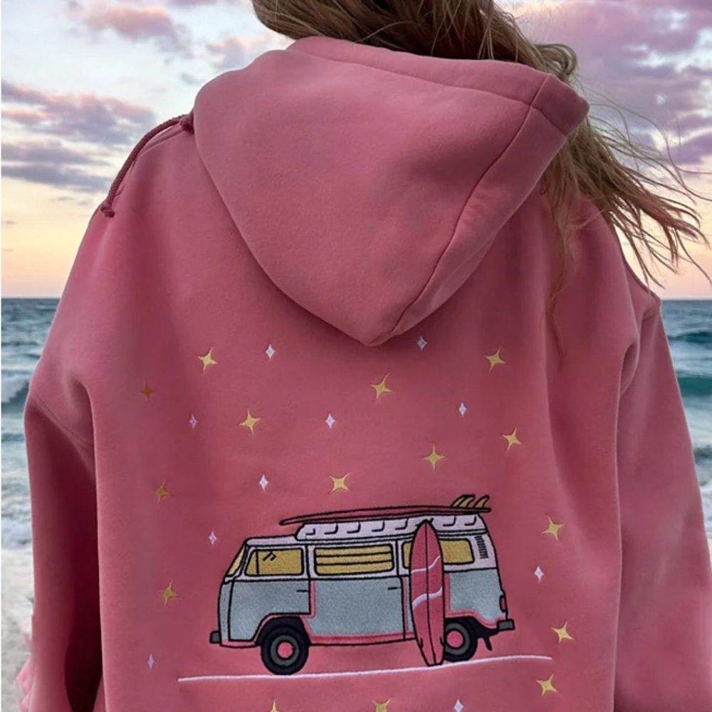 Sun kissed  coconut pink surfer hoodie size small
